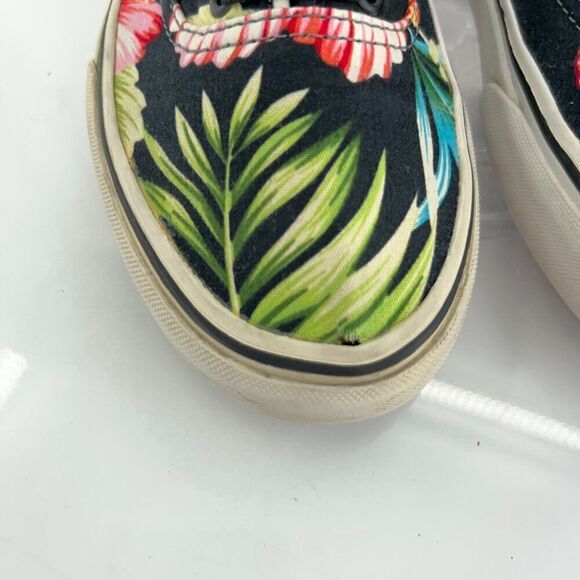 VANS Atwood Shoes Womens 7 Canvas Hawaiian Tropical Floral Black Multi Sneakers - Picture 7 of 15